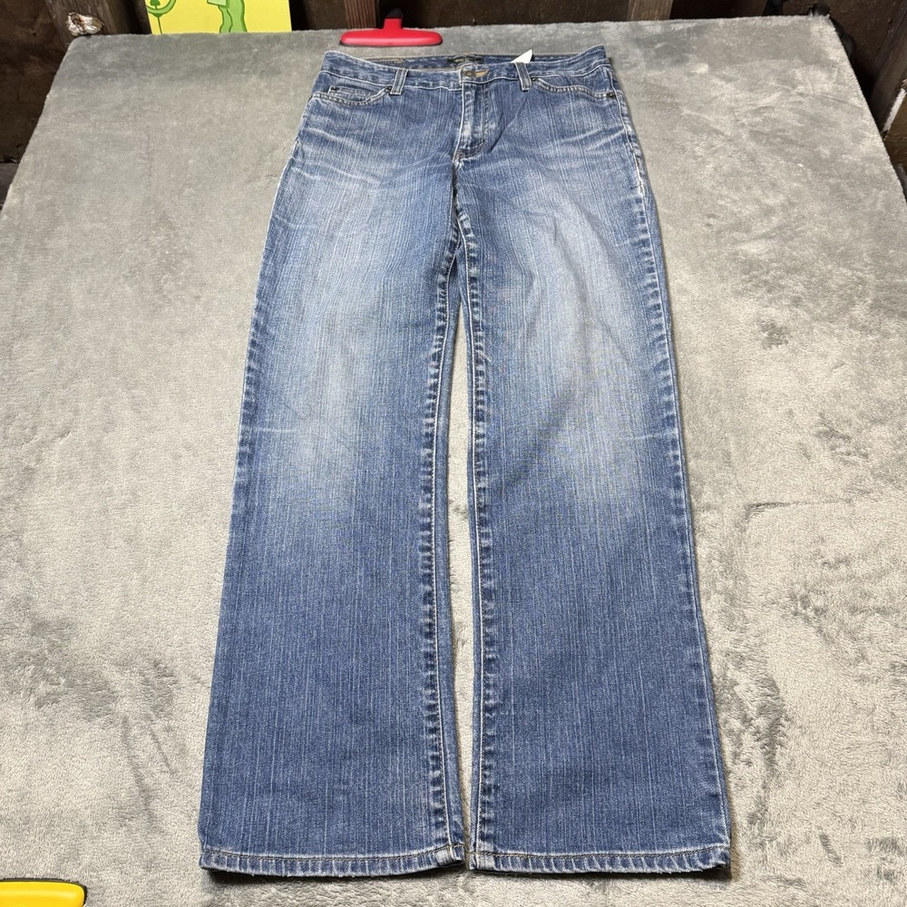 VTG Y2K Eddie Bauer Womens Blue Distressed Straight Leg Jeans Size S (29x28.5)